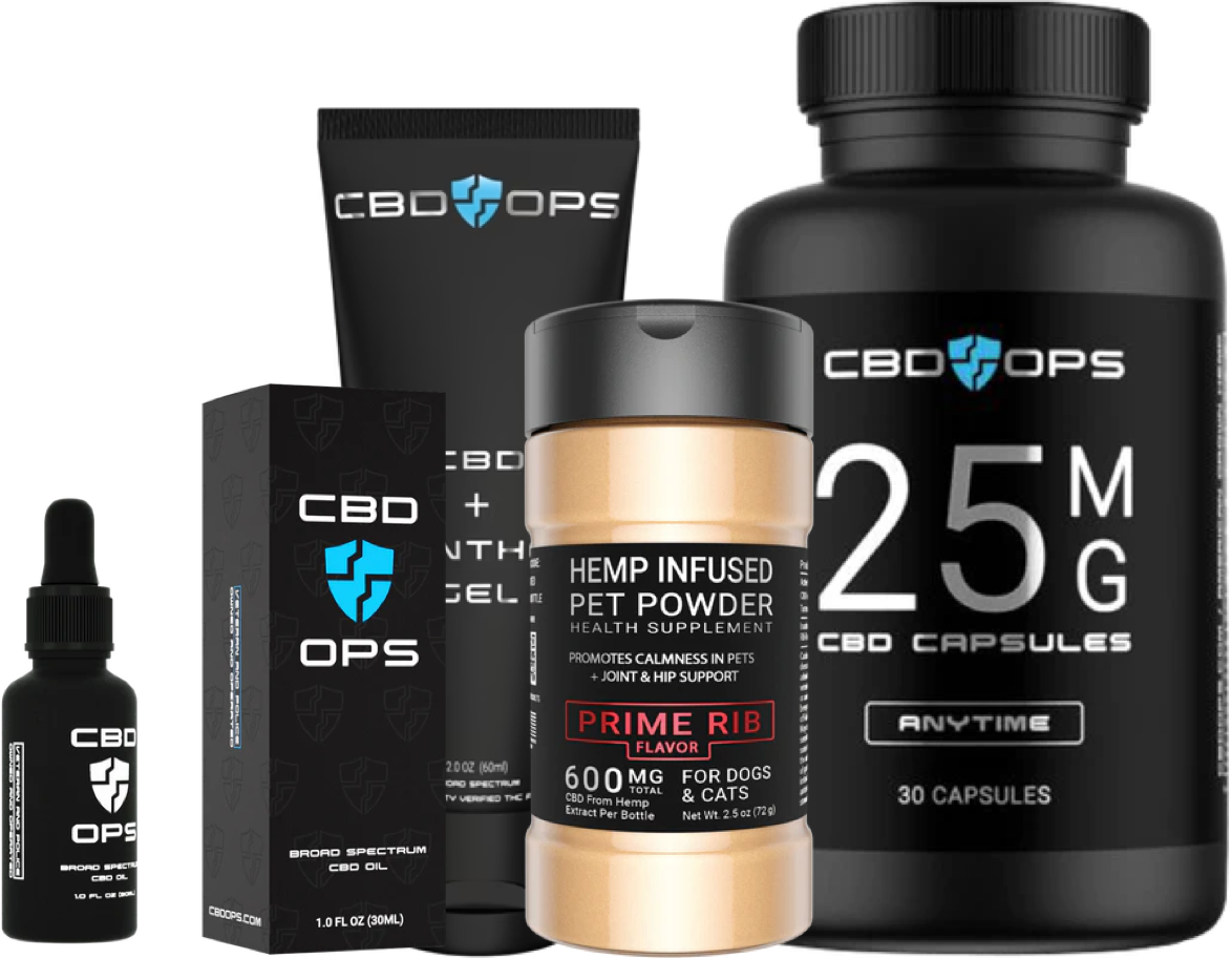 CBDOps collection of CBD products.