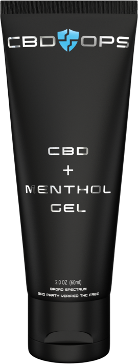 CBDOps CBD and menthol muscle gel product.